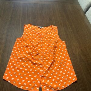 Croft & Barrow Orange Sleeveless Blouse